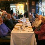 Lunch at Shibden Mill Sunday Lunch from the other end of the table at Shibden Mill