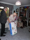 FredaBday Freda receiving her birthday present after struggling to open it.